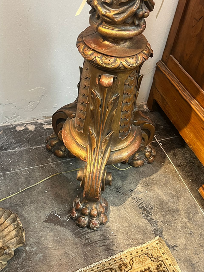 Fabulous Italian Carved Giltwood Floor Lamp