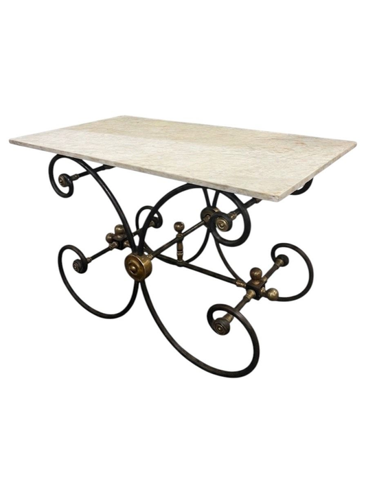 French Patisserie Table with Marble Top