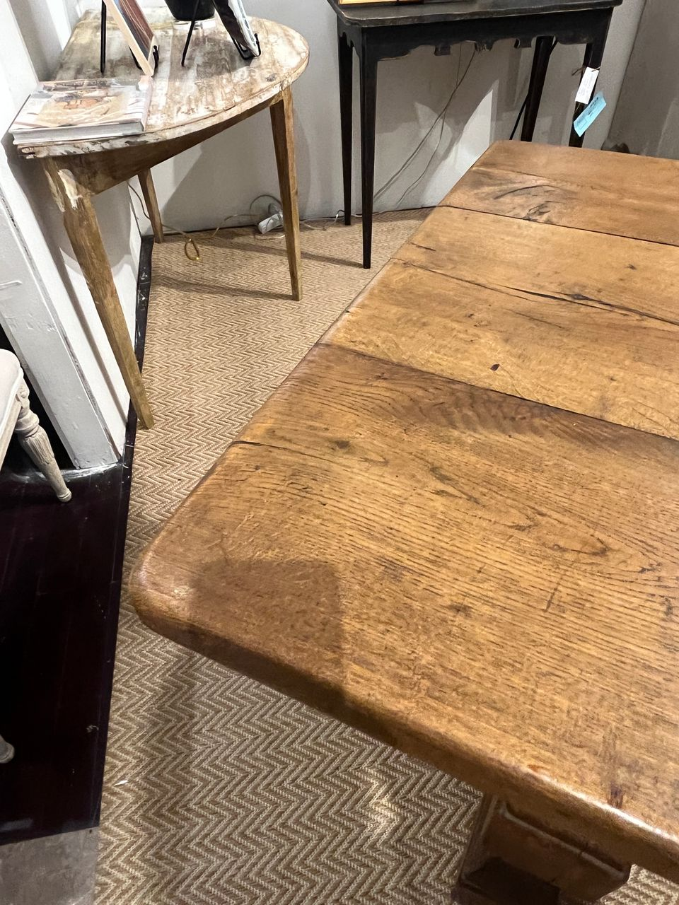 19th Century Oak Baroque Style Library Table
