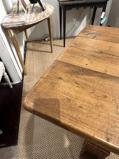 19th Century Oak Baroque Style Library Table
