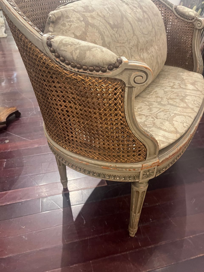 19th Century Louis XVI Petite Cane Settee