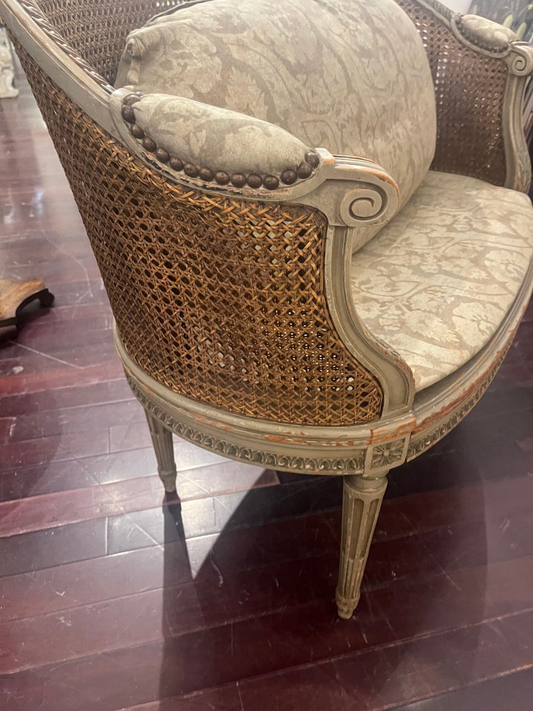 19th Century Louis XVI Petite Cane Settee