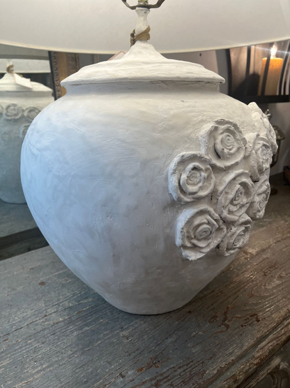 1 Pair Painted Terracotta Table Lamps