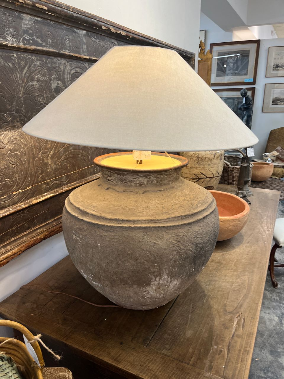 Ex Large "Mud" Lamp with Custom Shade