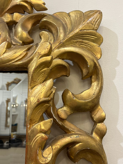 19th Century Italian Rococo style Giltwood Mirror