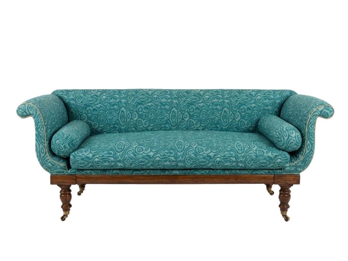 English Regency Faux Grained Sofa