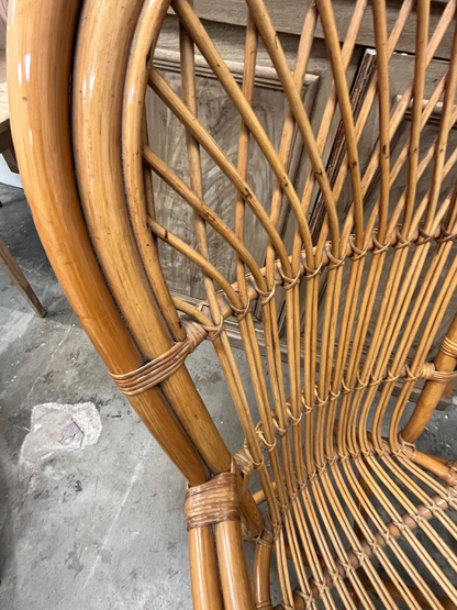 Pair of 70's Spanish Bamboo Lounge Chairs