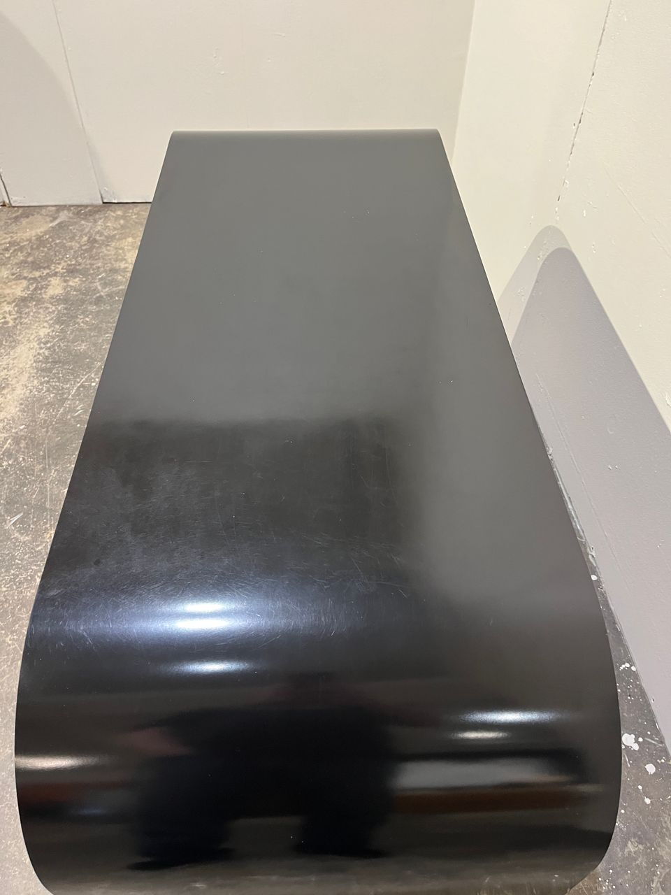 Mid Century Black Laminate Waterfall Console