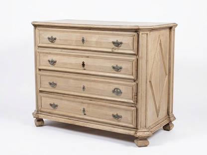 Antique Bleached Pine 4 Drawer Chest