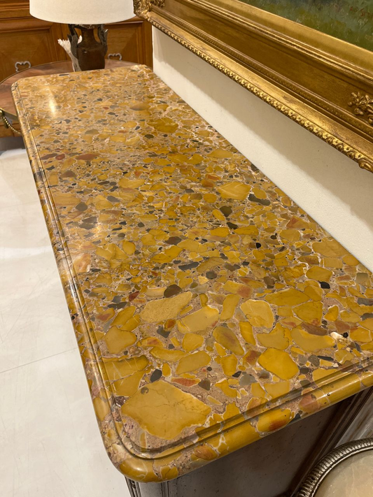 19th Century Louis XV Buffet with Terra Breccia Marble Top