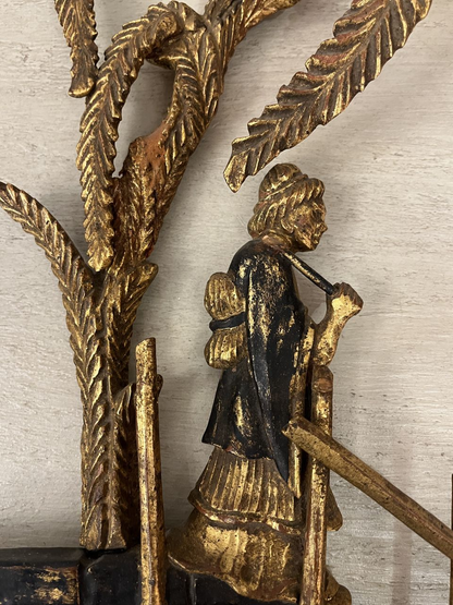 Pair Italian Florentine 4 Light Sconces