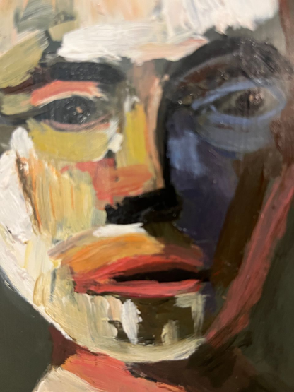 Oil on Panel Portrait in Oval Frame
