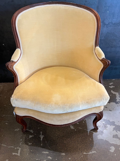 Pair of Louis XV French Bergere Armchairs