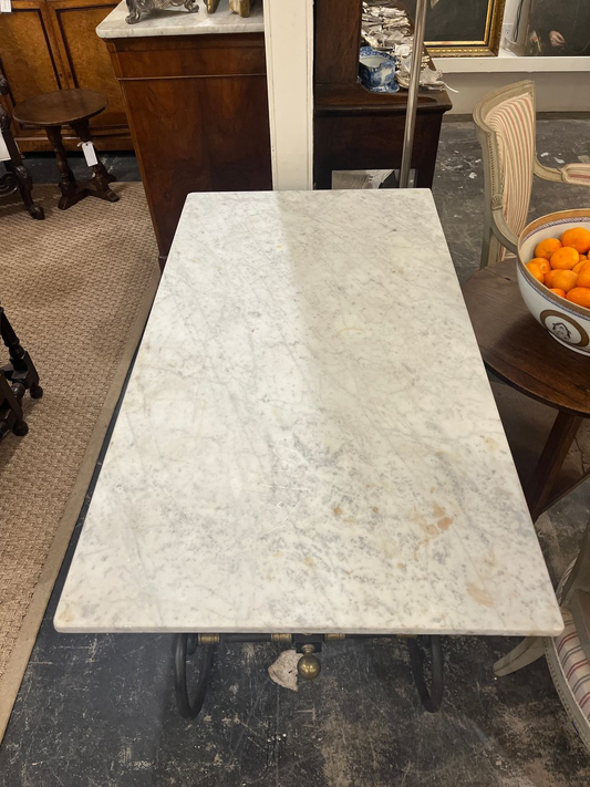 French Patisserie Table with Marble Top