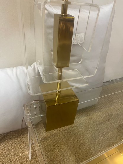 Mid Century Brass & Lucite Laurel Table Lamp
