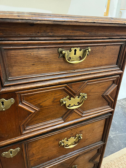 18th Century William and Mary Geometric Oak Chest