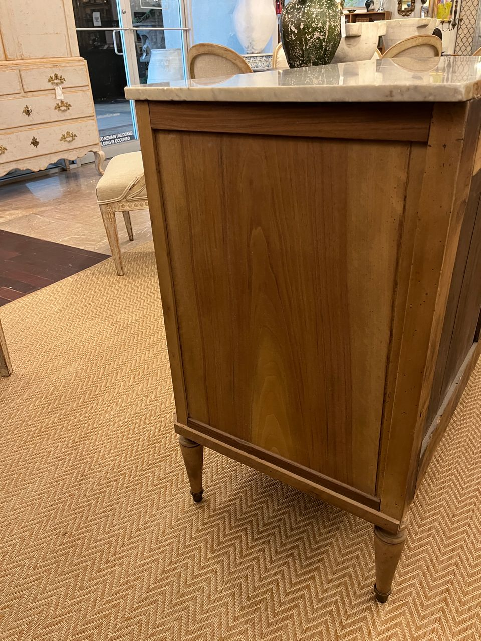 Louis XVI Bleached French Commode W Marble Top
