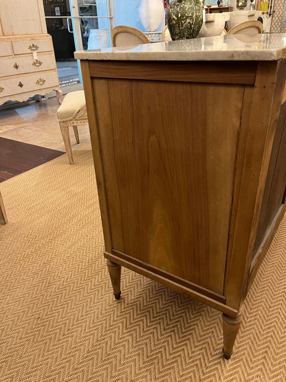 Louis XVI Bleached French Commode W Marble Top
