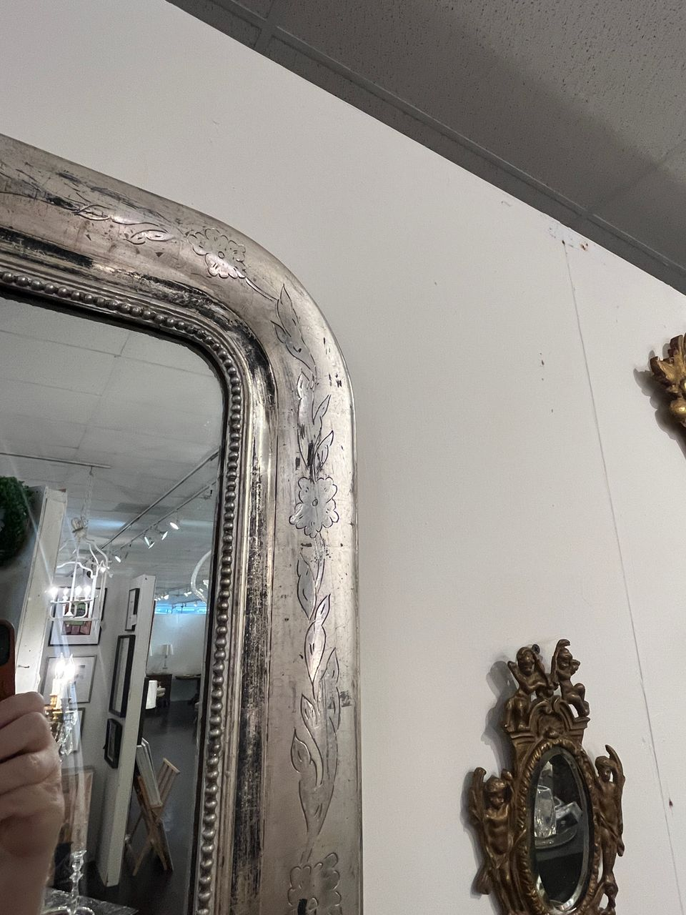 Antique Silver Louis Philippe Mirror