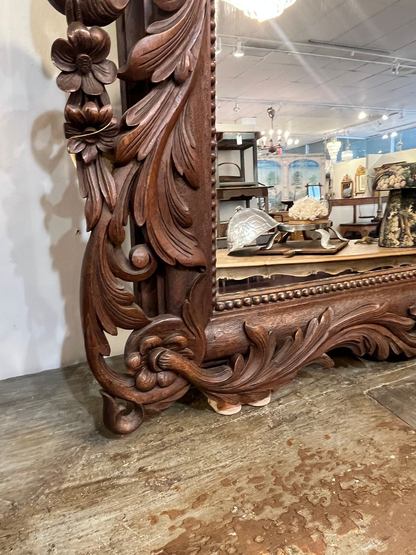 Large Carved Oak French Renaissance Revival Mirror