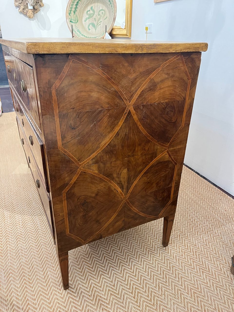 18th Century Italian Commode with Walnut Inlay