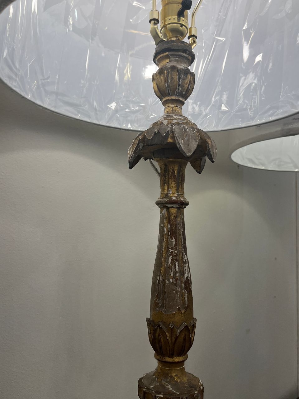 18th Century Gilt Candlesticks converted to Lamps