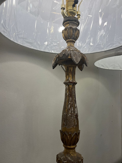 18th Century Gilt Candlesticks converted to Lamps