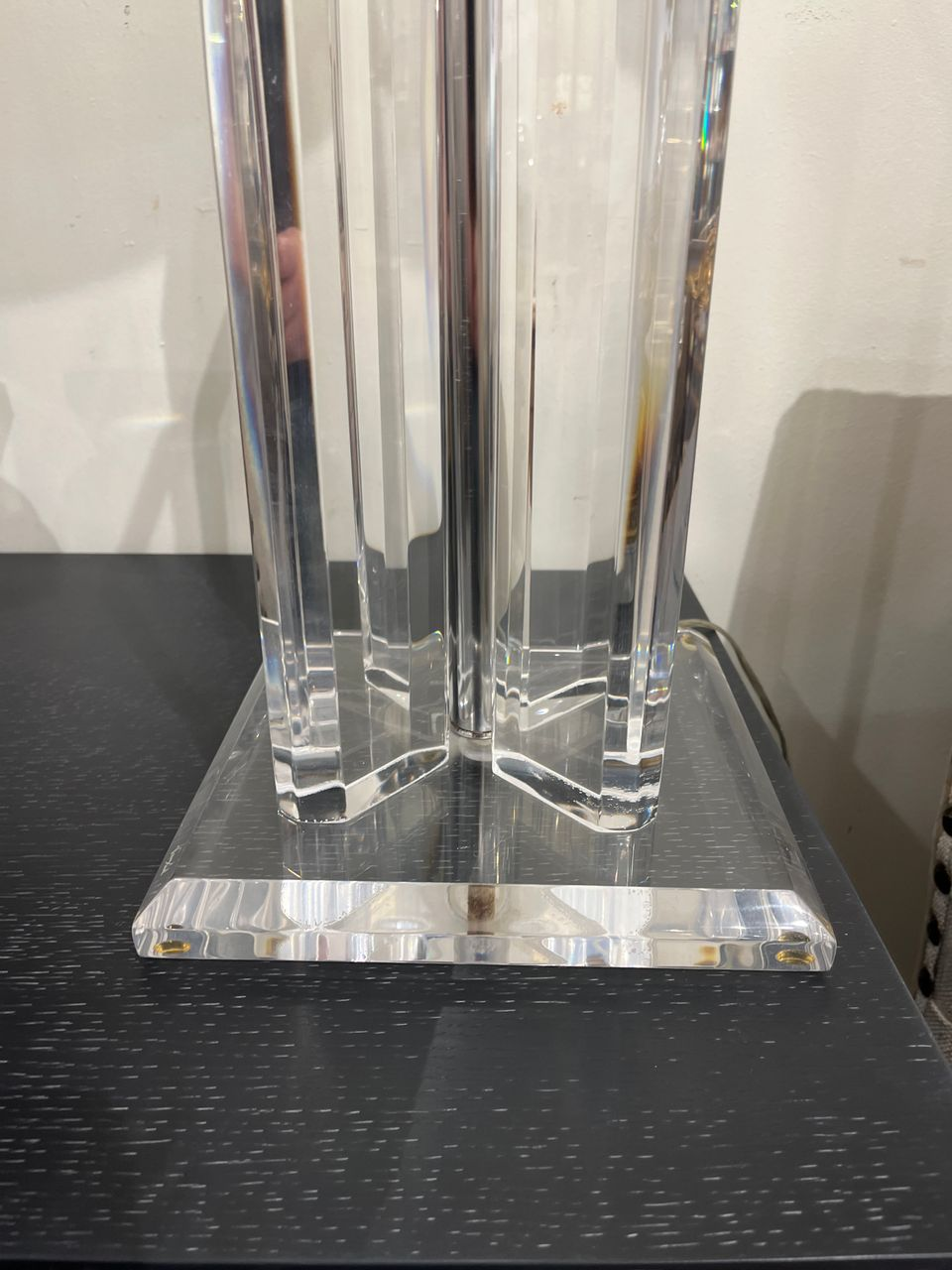 Fabulous Signed Van Teal Lucite Table Lamp