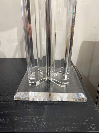 Fabulous Signed Van Teal Lucite Table Lamp