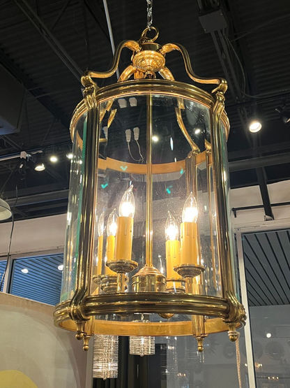 Antique English Brass Hall Lantern