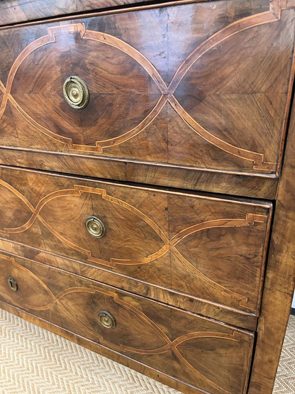 18th Century Italian Commode with Walnut Inlay