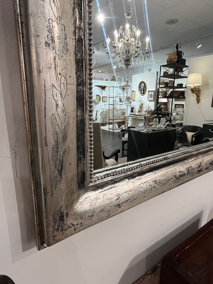Antique Silver Louis Philippe Mirror