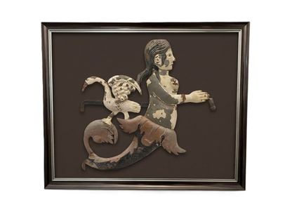 Antique Mermaid Brothel Tavern Sign Framed