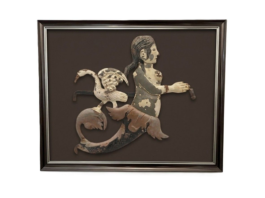 Antique Mermaid Brothel Tavern Sign Framed