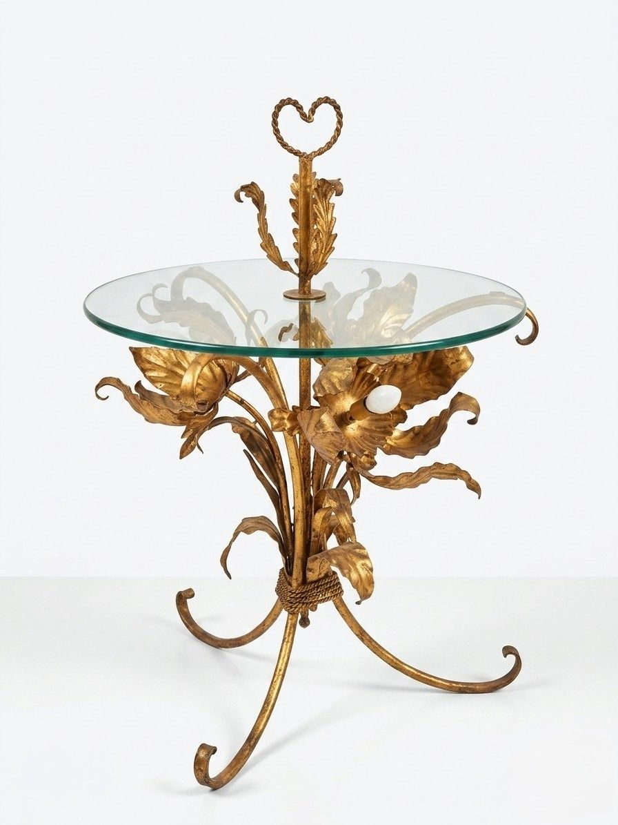 Pair Hans Kogl Hollywood Regency Lighted Tables