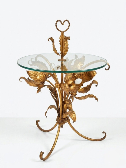 Pair Hans Kogl Hollywood Regency Lighted Tables