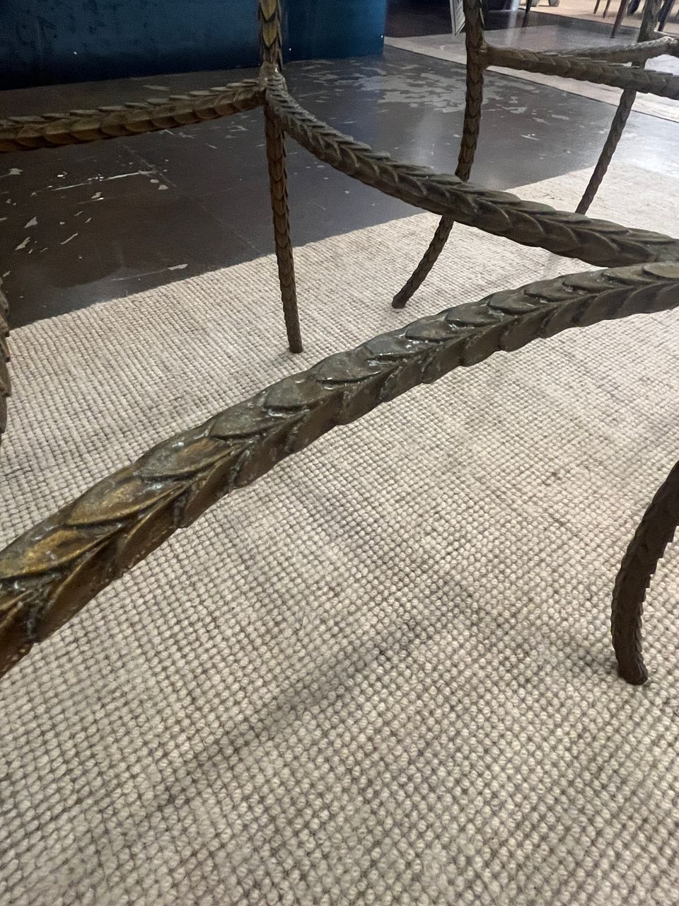 Pair Hollywood Regency Forged Iron and Glass Side Tables