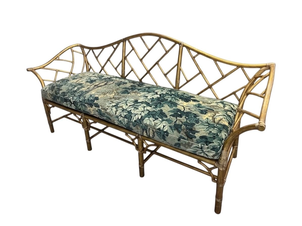 Gold Gilt Bamboo Sofa (2 available)
