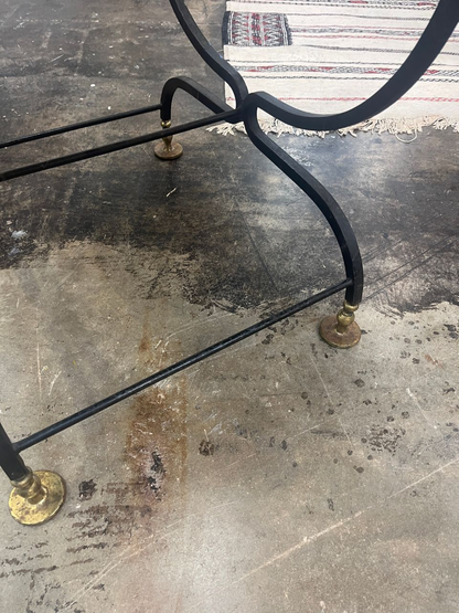 Italian Savonarola Wrought Iron and Brass Chair