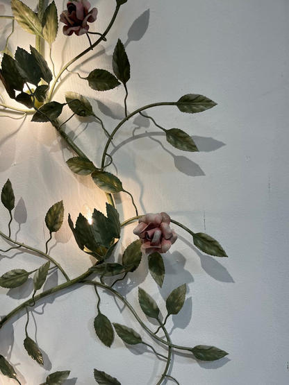 Vintage Italian Lighted Tole Wall Sconce