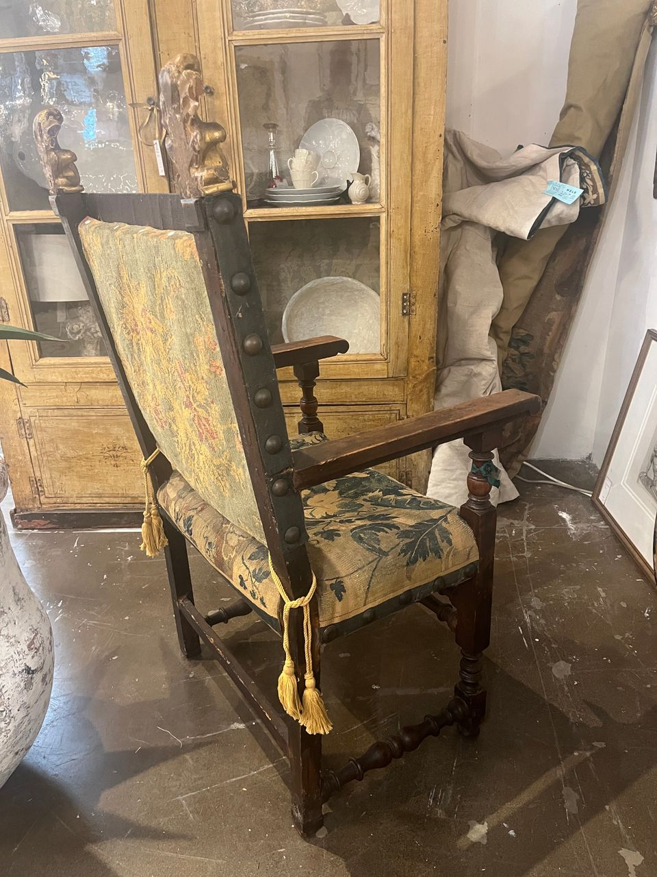 18th Century Carved and Gilt Eared Armchair