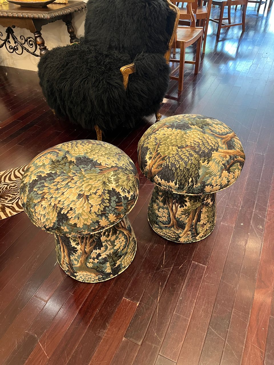 Custom Handcrafted Mushroom Pouf Stool