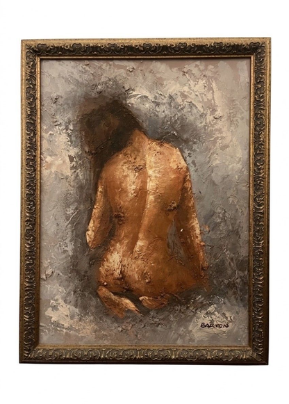 Edward Barton Oil on Canvas Seated Woman