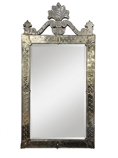 Antique Engraved Venetian Mirror