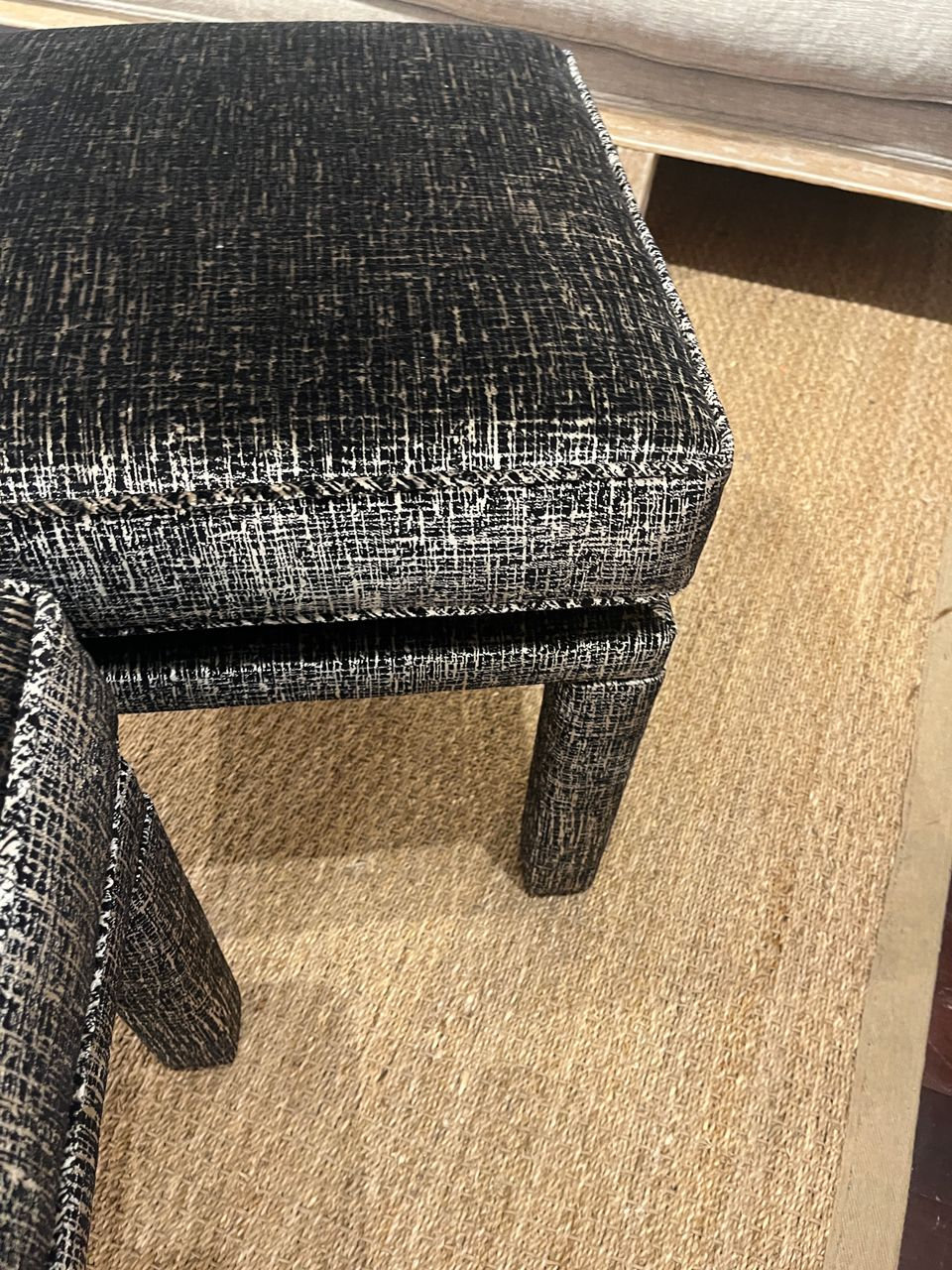 Pair of Upholstered Parsons Footstools
