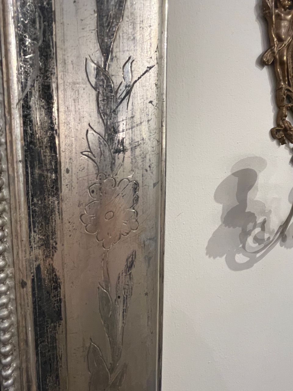 Antique Silver Louis Philippe Mirror