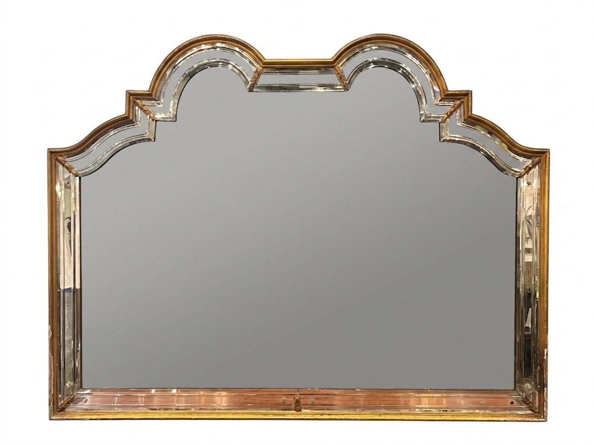1940's Gold Gilt Venetian Arch Top Mirror