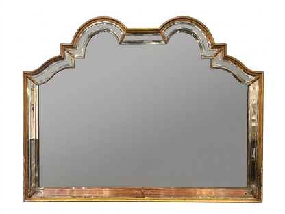 1940's Gold Gilt Venetian Arch Top Mirror