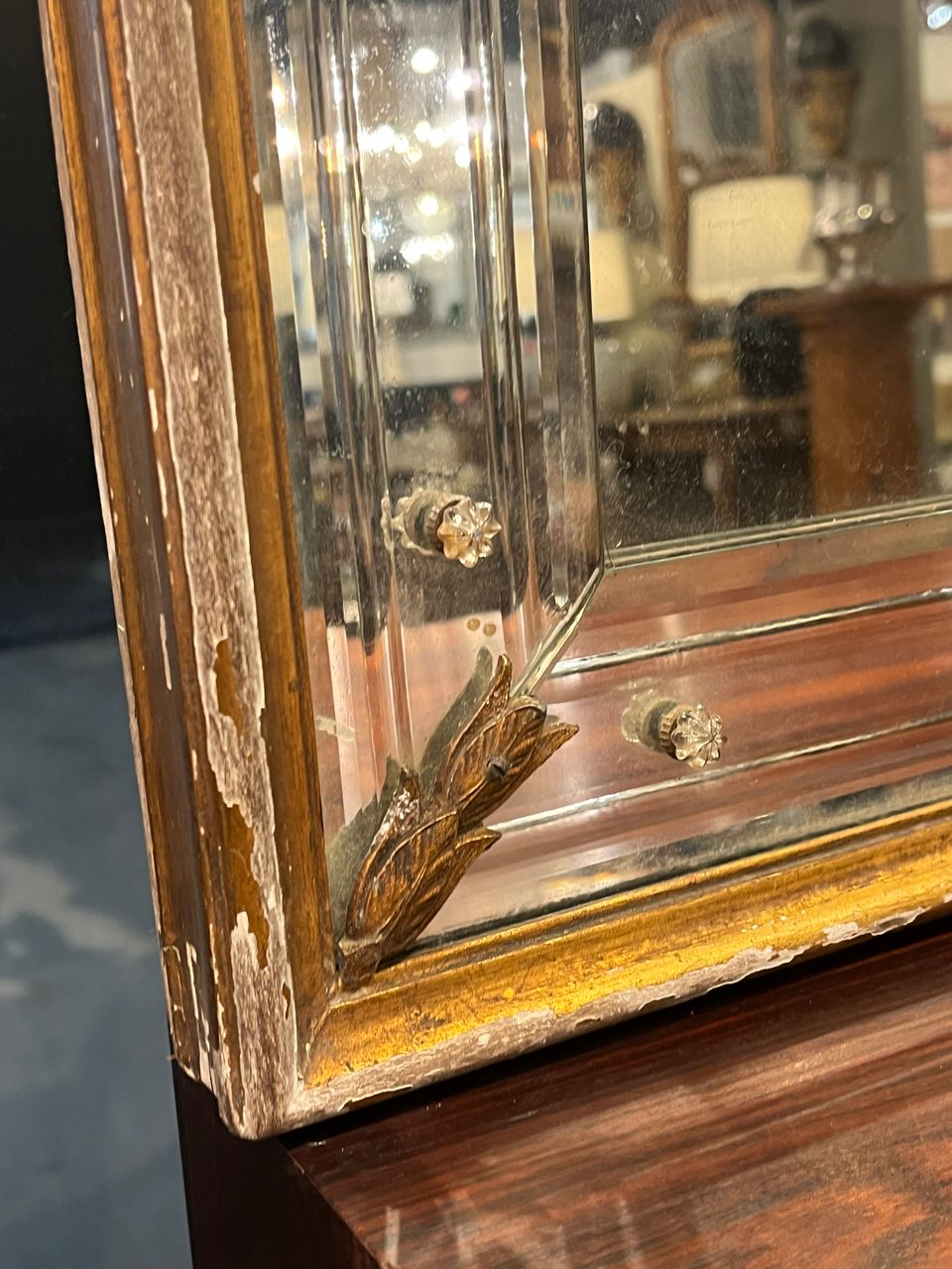 1940's Gold Gilt Venetian Arch Top Mirror