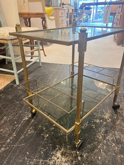 Mid Century Brass Bar Cart